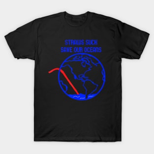 Save The Ocean Plastic Straws Suck Pollution T-Shirt